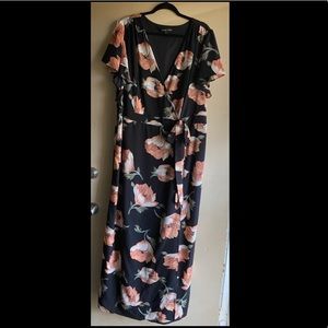 Always Indigo Faux Wrap Maxi Dress 3X